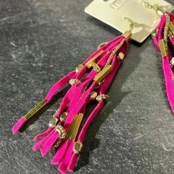 Mia Collection Red Tassel Gold Tone Dangle Hook Earrings Women Fashion Style-new - Picture 3 of 6